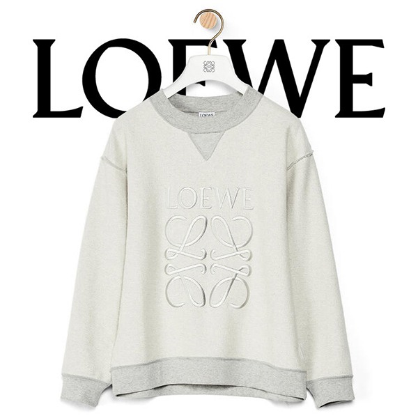 ロエベ スウェット 偽物★アナグラム エンブロイダリー スウェットシャツ コットン S359341X95