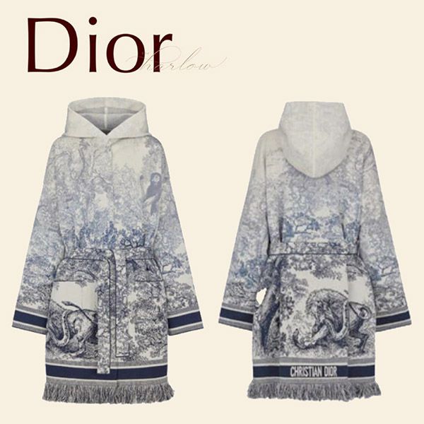 ディオール トップス カーディガン コピー フリンジ フード CD ロゴ