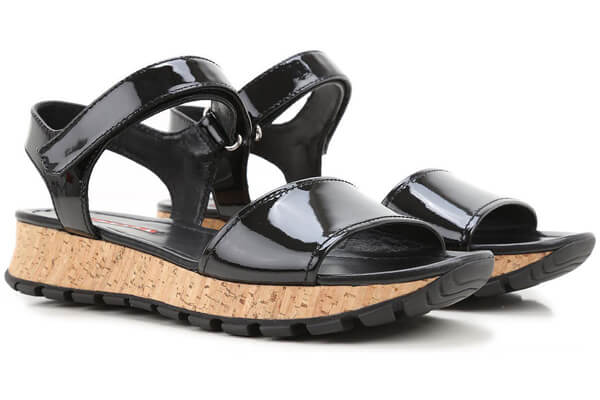 プラダ サンダル コピー レディース 女性 靴 シューズ パテントレザー