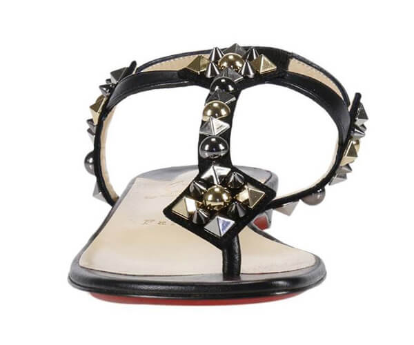 ルブタン 靴 コピー スタッズ付きフラットサンダル 1170538 レザー100%