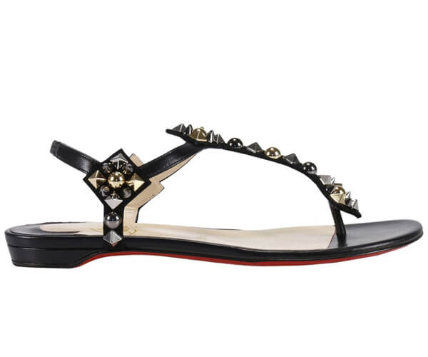 ルブタン 靴 コピー スタッズ付きフラットサンダル 1170538 レザー100%