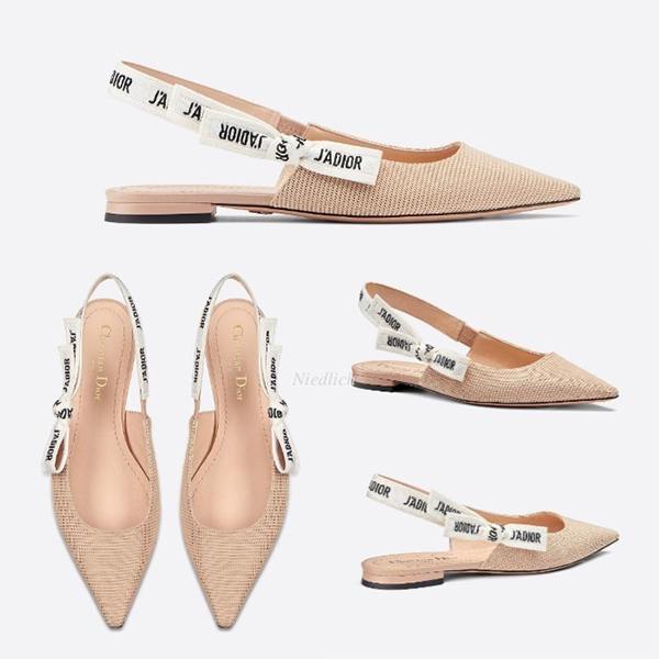 新作 ディオール J'Aディオール サンダル スーパーコピー リボン スリングバック ファブリック Ballerine
