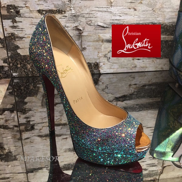 ルブタン パンプス 美脚効果大!オープントゥパンプス Lady Peep 150mm ルブタン 靴 コピー