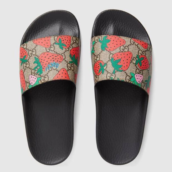 2020新作グッチ★GG グッチ 苺 スーパーコピー ストロベリー スライドサンダル 408508 G2200 8919