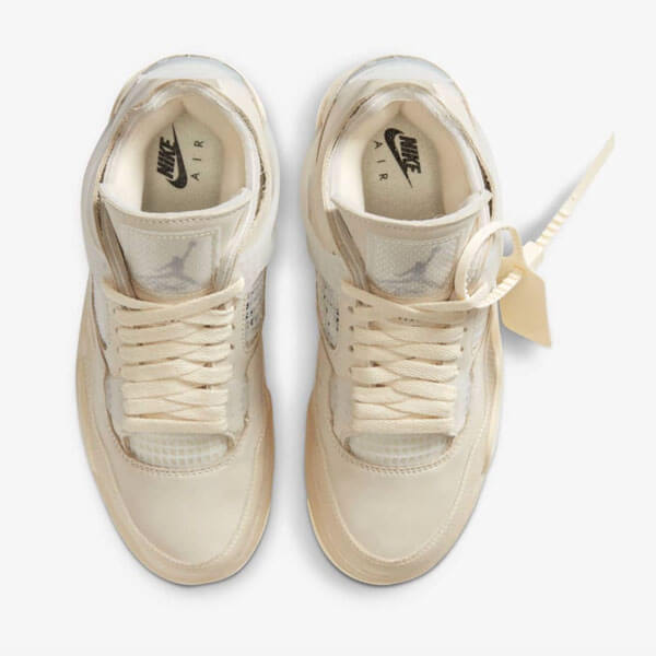 ナイキ オフ ホワイト スニーカー コピー ウィメンズ エアジョーダン 4 レトロ セイル コラボ ナイキ x Off-White Wmns Air Jordan 4 Retro Sail CV9388-100