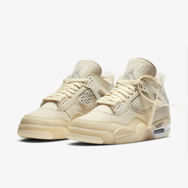 ナイキ オフ ホワイト スニーカー コピー ウィメンズ エアジョーダン 4 レトロ セイル コラボ ナイキ x Off-White Wmns Air Jordan 4 Retro Sail CV9388-100