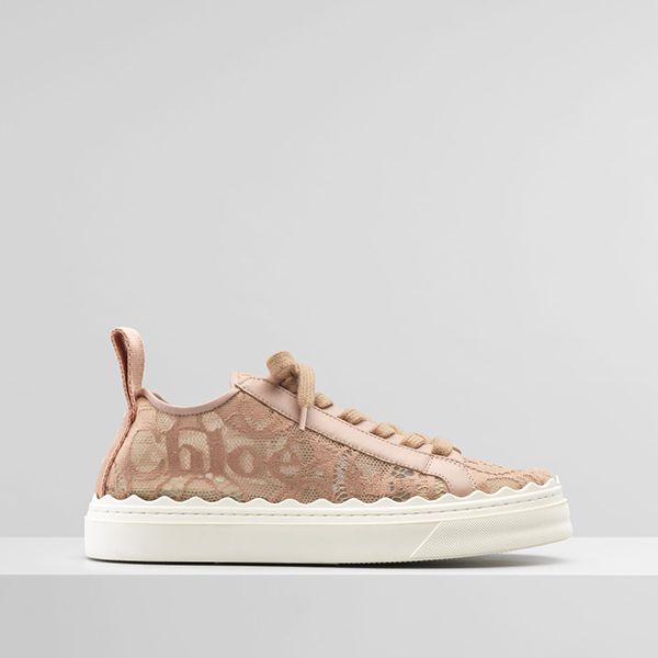 クロエ レース製「Lauren」スニーカー偽物 ---PINK
