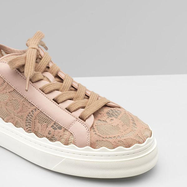 クロエ レース製「Lauren」スニーカー偽物 ---PINK