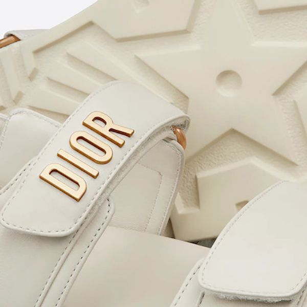 新作☆21AW【ディオール】ラムスキン ホワイト×ゴールド偽物KCQ547LAB_S03W