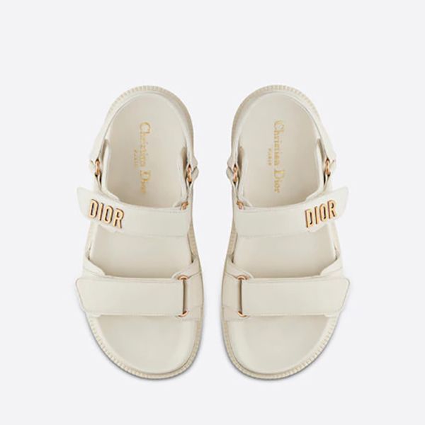 新作☆21AW【ディオール】ラムスキン ホワイト×ゴールド偽物KCQ547LAB_S03W