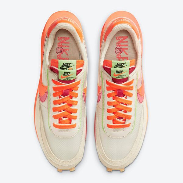 人気限定コラボ♪クロット x サカイ x ナイキ LD ワッフル 偽物 オレンジ ブレイズ DH1347-100