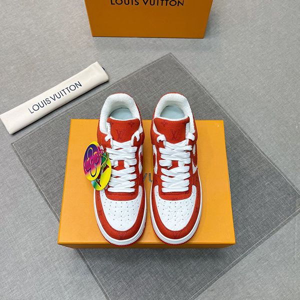 ルイヴィトン ナイキ モノグラム エアフォース1 コピー コラボスニーカー レッドxホワイト