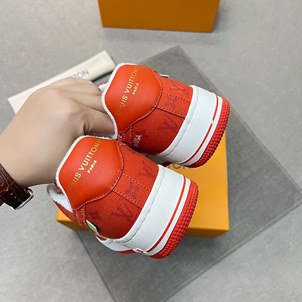 ルイヴィトン ナイキ モノグラム エアフォース1 コピー コラボスニーカー レッドxホワイト