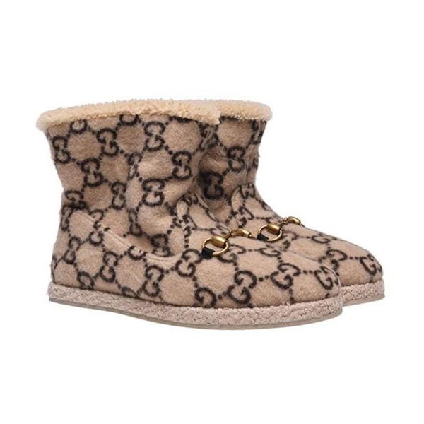 【大人気!】グッチ コピー☆FRIA GGパターン ファーアンクルブーツ