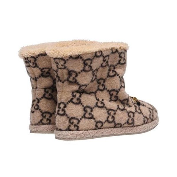 【大人気!】グッチ コピー☆FRIA GGパターン ファーアンクルブーツ