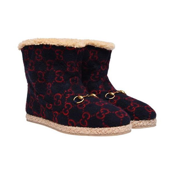 【大人気!】グッチ コピー☆FRIA GGパターン ファーアンクルブーツ