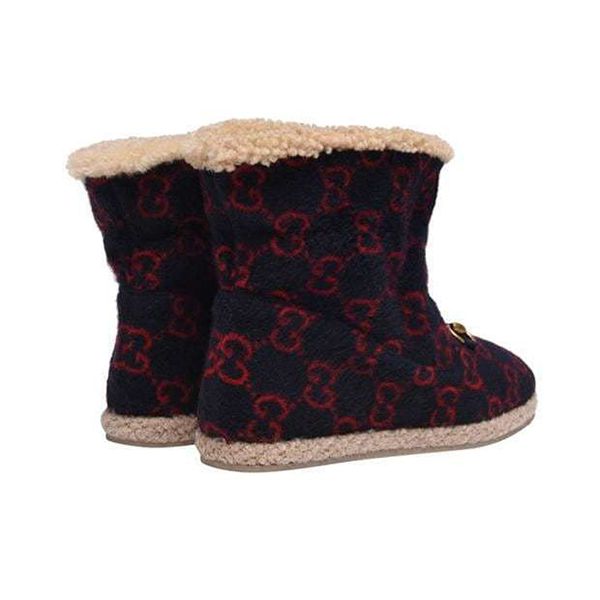 【大人気!】グッチ コピー☆FRIA GGパターン ファーアンクルブーツ