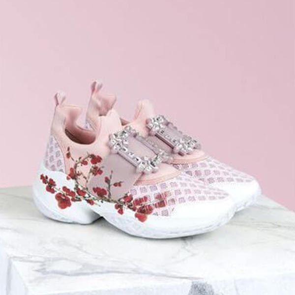 ロジェ・ヴィヴィエ クリスタルバックル付き 花柄 Viv 'Run コピー スニーカー 21030921