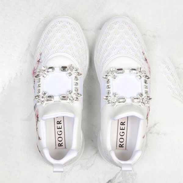 ロジェ・ヴィヴィエ クリスタルバックル付き 花柄 Viv 'Run コピー スニーカー 21030921