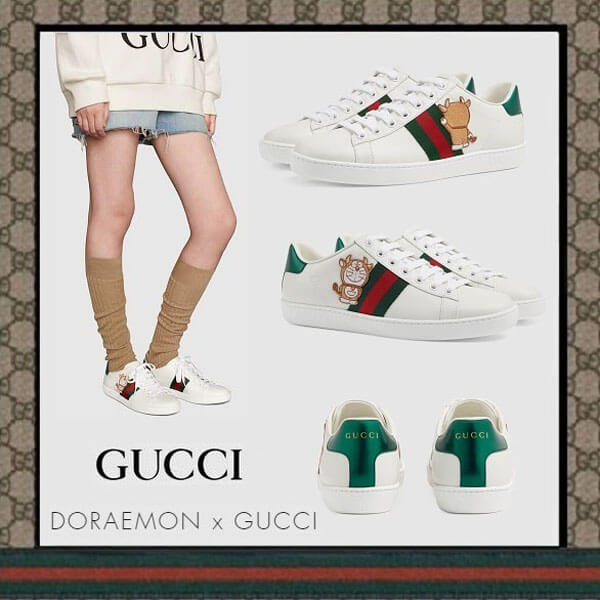 〔エース〕★グッチ ドラえもん ウィメンズ スニーカー