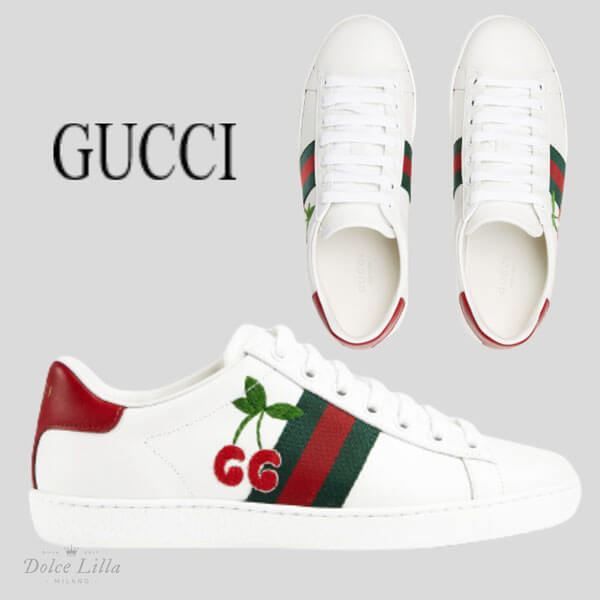 グッチ エース チェリー付き ウィメンズ スニーカー 653135 1XG60