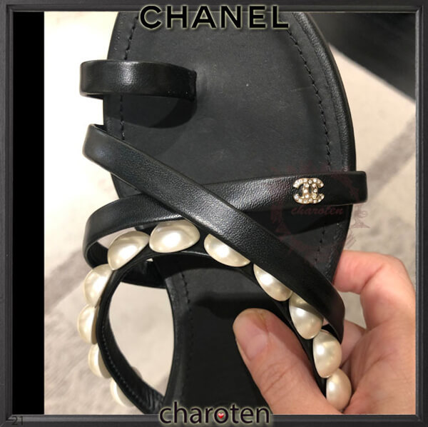 新作☆ シャネル 可愛い サンダル コスチュームパール