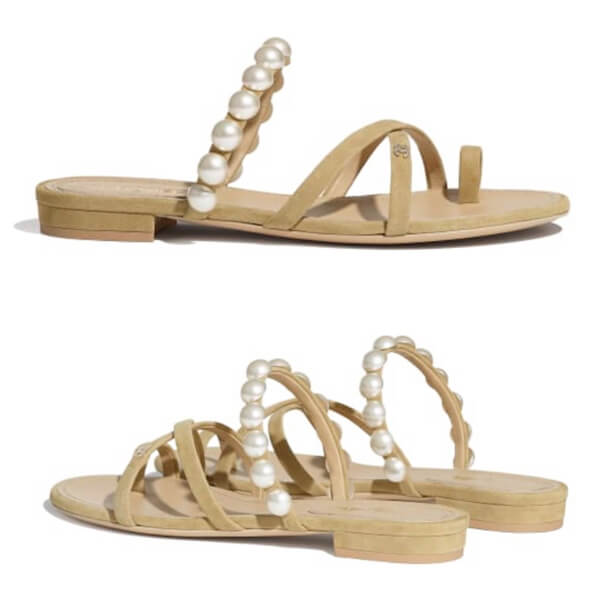 新作☆ シャネル 可愛い サンダル コスチュームパール
