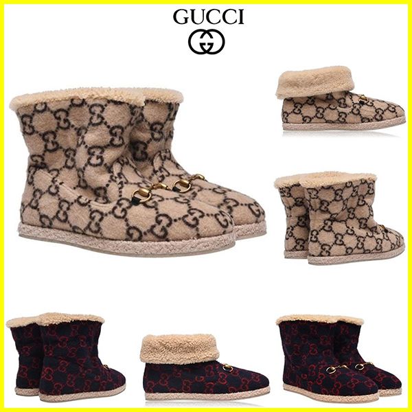 【大人気!】グッチ コピー☆FRIA GGパターン ファーアンクルブーツ