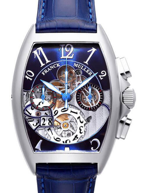 フランクミュラー コピー トノー カーベックス クロノグラフ ビッグデイト 8083CCGDFOAC BLUE