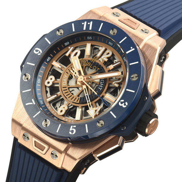 ウブロコピー ビッグバン ウニコ GMTキングゴールドブルーセラミック 471.OL.7128.RX