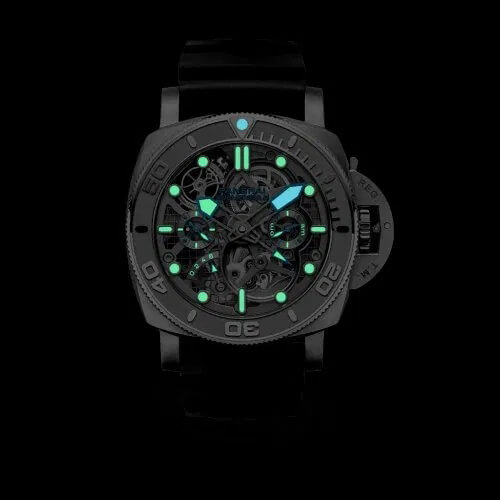 パネライコピー 2020新作 ルミノール サブマーシブル エコパンギーヤ トゥールビヨン GMT マイクホーン エディション PAM01108