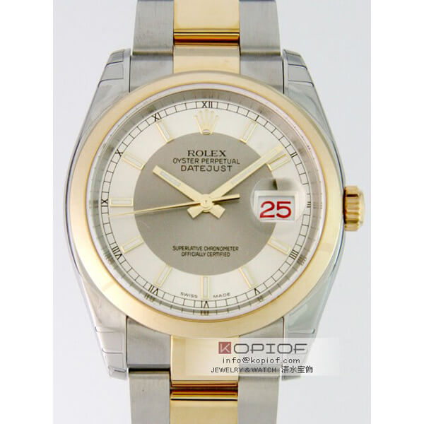 ロレックス デイトジャスト メンズ スーパーコピー116203 オイスターブレス シルバー/グレー