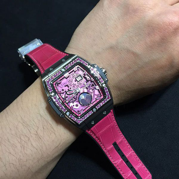 ウブロ スーパーコピー スピリット オブ ビッグバン ムーンフェイズ チタニウム ピンク 647.NX.7371.LR.1233