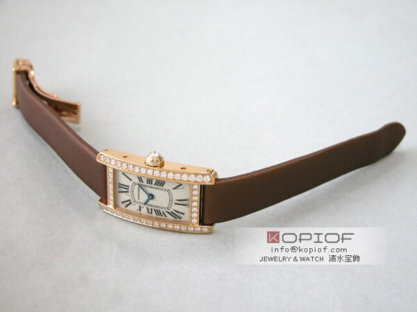 カルティエ タンクアメリカン スーパーコピーWB707231 YG SM ケースダイヤ トワルストラップ ホワイト