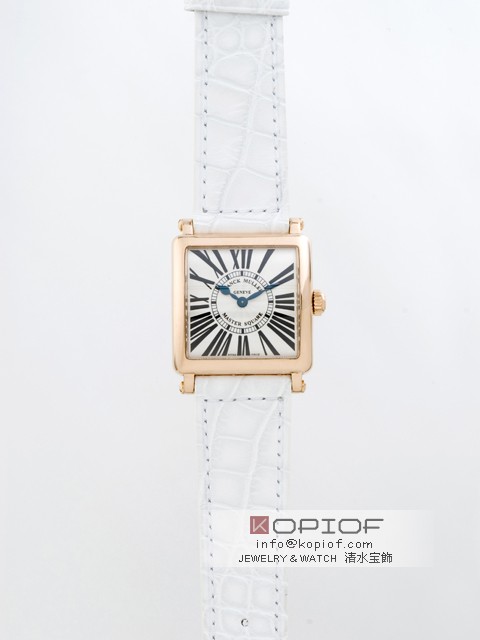 フランクミュラー マスタースクエア スーパーコピー6002SQ 5N 5N ホワイト皮 シルバー