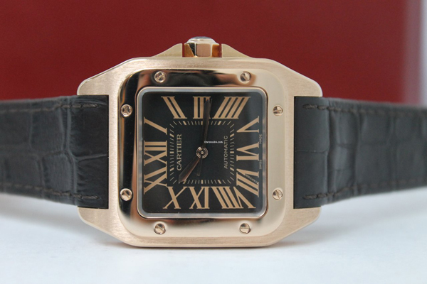 カルティエ サントス100 スーパーコピー2007年限定 W20127Y1 PG 茶皮 ブラウン