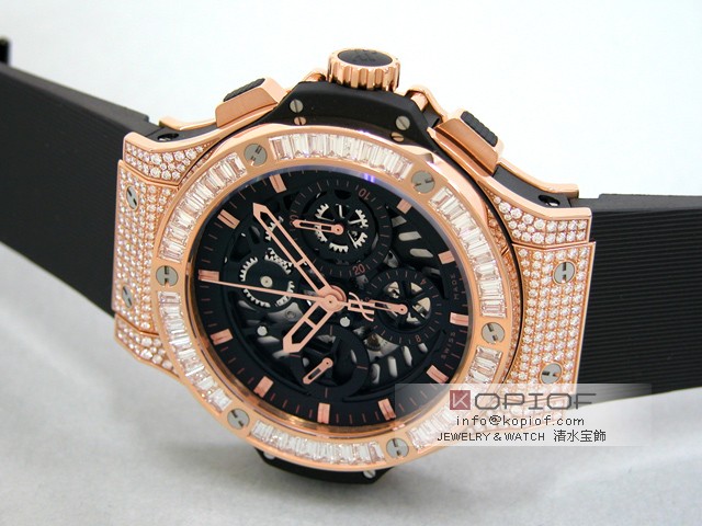 ウブロ アエロバン スーパーコピー310.PX.1180.RX.0904 バケットダイヤベゼルラグダイヤ ブラックラバー ブラックスケルトン