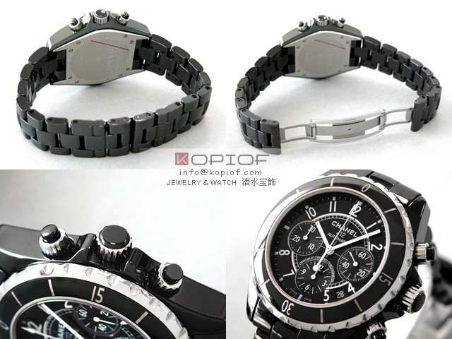 シャネルJ12 スーパーコピーH0940 41mm クロノグラフ ブラックセラミックブレス ブラック