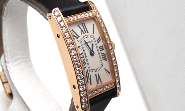 カルティエ タンクアメリカン スーパーコピーWB707931 PG SM ケースダイヤ トワルストラップ ホワイト