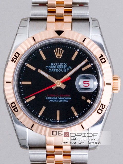 ロレックス デイトジャスト メンズ スーパーコピー116261 ターノグラフ ジュビリーブレス ブラック