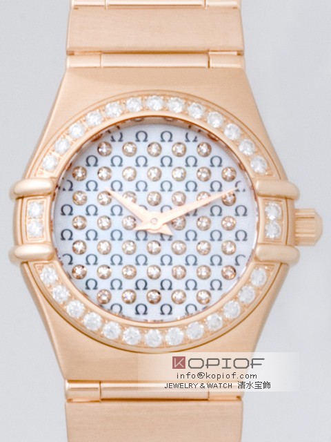 オメガ コンステレーション スーパーコピー95 1156.77 RG ダイヤベゼル ホワイトシェル(ダイヤ/ロゴ)