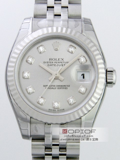 ロレックス デイトジャスト レディース スーパーコピー179174G グレー