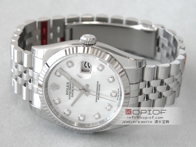 ロレックス デイトジャスト メンズ スーパーコピー116234NG ジュビリーブレス ホワイトシェル