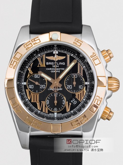 ブライトリング クロノマット スーパーコピークロノマット 44 CB011012/B957 C011B57RRC ラバー オニキスブラックローマン