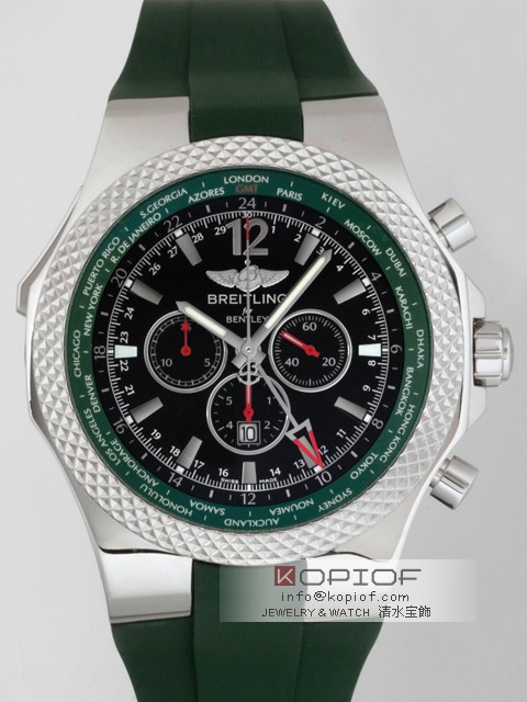 ブライトリング ベントレー スーパーコピーGMT ブリティッシュレーシンググリーン A47362S4/B919 A476BGRGRC ラバー ブラック
