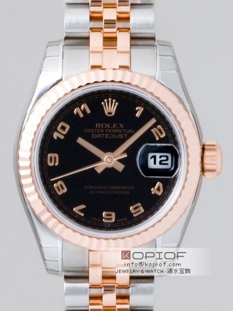ロレックス デイトジャスト レディース スーパーコピー179171 ブラックアラビア