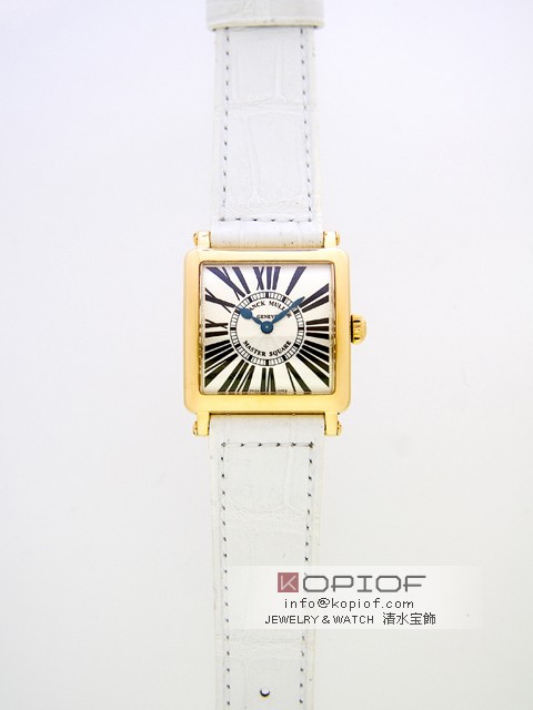 フランクミュラー マスタースクエア スーパーコピー6002SQ 3N 3N ホワイト皮 シルバー