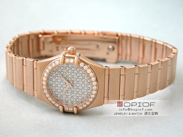 オメガ コンステレーション スーパーコピー95 1156.77 RG ダイヤベゼル ホワイトシェル(ダイヤ/ロゴ)