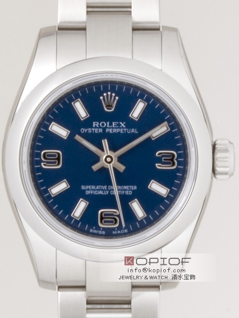 ロレックス パーペチュアル スーパーコピーレディース 176200 ブルー369ホワイトバー