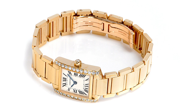 カルティエ タンクフランセーズ スーパーコピーWE1001R8 YG SM ケースダイヤ ホワイト